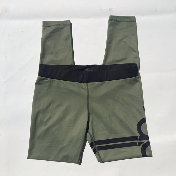 Aim’n Leggings Olive Green Black stripe Logo Small - Picture 3 of 8
